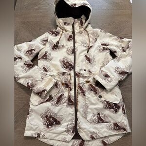 Burton DryRide Prowess JK Snowboard Jacket Women’s M Fox AOP Sherpa Trim HTF